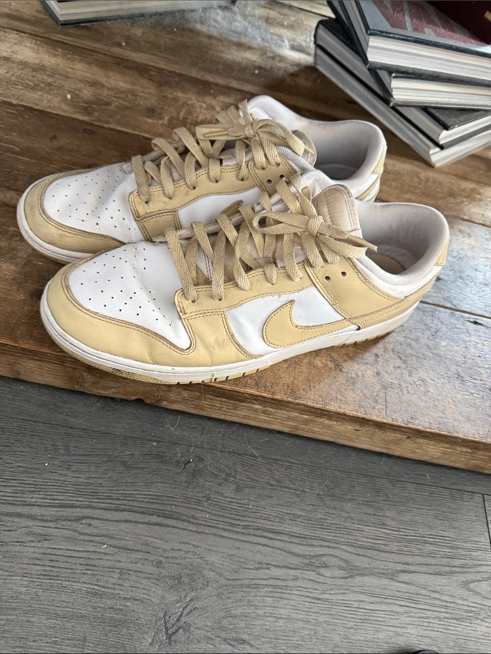 Nike Low-Top Sneakers in White and Beige/Tan